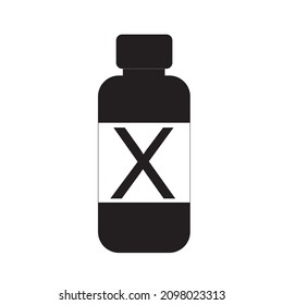 Bottle icon, bottle icon with a cross on the bottle