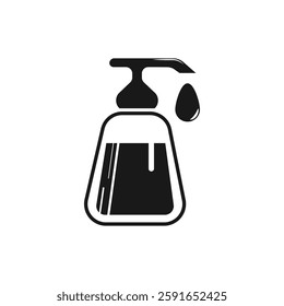 Bottle icon of disinfectant, liquid soap, beauty cream vector illustration