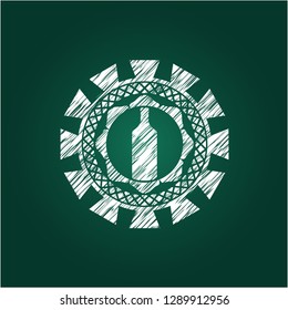 bottle icon drawn with chalkboard texture
