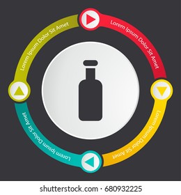 bottle icon, drink infographics template