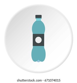 Bottle icon in flat circle isolated vector illustration for web