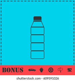 Bottle icon flat. Simple vector symbol and bonus icon