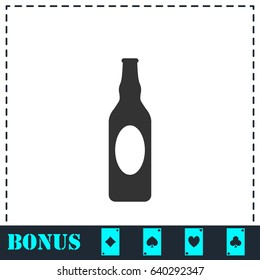 Bottle icon flat. Simple vector symbol and bonus icon