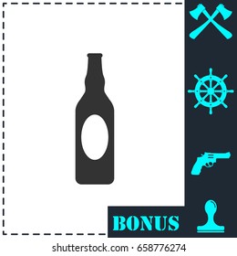 Bottle icon flat. Simple vector symbol and bonus icon