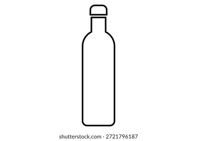 Icono de la botella, icono de cristal, Ilustración vectorial de la botella de vino