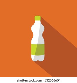 a bottle icon illustration isolated in a orange background