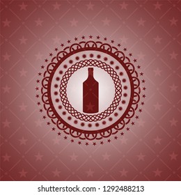 bottle icon inside badge with red background