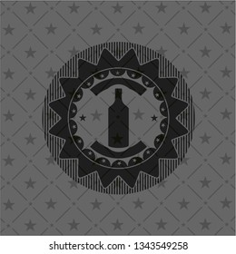 bottle icon inside black emblem. Vintage.