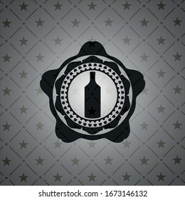 bottle icon inside black emblem. Vintage.