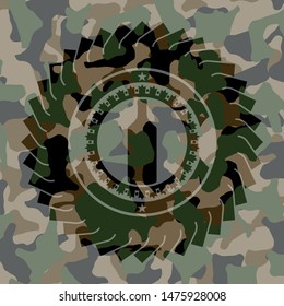 bottle icon inside camo emblem