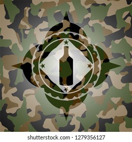bottle icon inside camouflage texture
