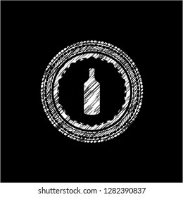 bottle icon inside chalk emblem