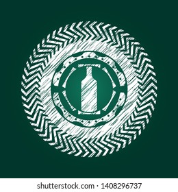 bottle icon inside chalk emblem