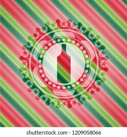 bottle icon inside christmas badge.
