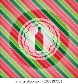 bottle icon inside christmas emblem.