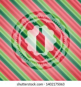 bottle icon inside christmas emblem.