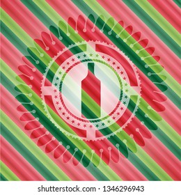 bottle icon inside christmas style emblem.