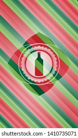 bottle icon inside christmas style badge..