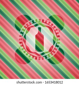 bottle icon inside christmas style badge..