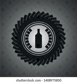 bottle icon inside dark badge or emblem
