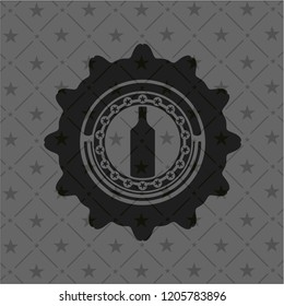 bottle icon inside dark emblem