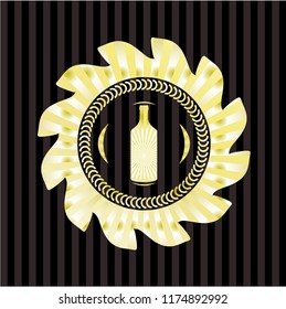 bottle icon inside gold shiny emblem