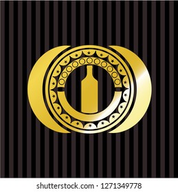 bottle icon inside gold shiny badge
