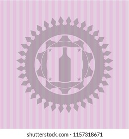 bottle icon inside pink emblem. Vintage.