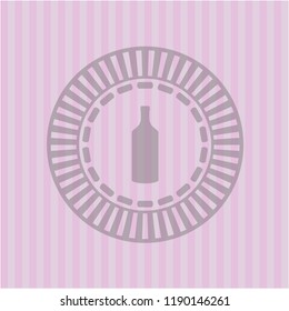 bottle icon inside pink emblem. Vintage.