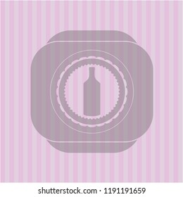 bottle icon inside pink emblem. Retro