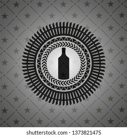 bottle icon inside realistic dark emblem