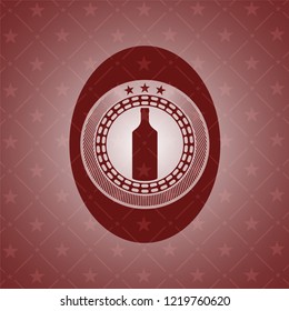 bottle icon inside realistic red emblem
