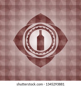 bottle icon inside red badge with geometric background. Seamless.