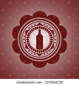 bottle icon inside red emblem. Retro