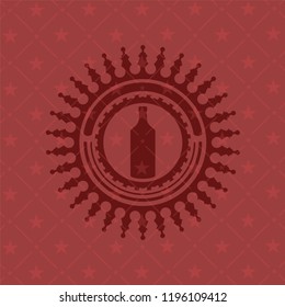 bottle icon inside red emblem. Vintage.