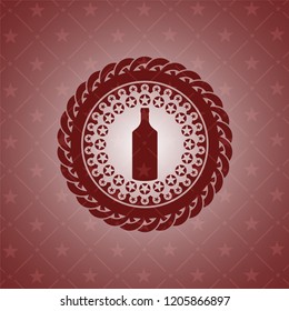 bottle icon inside red emblem. Retro