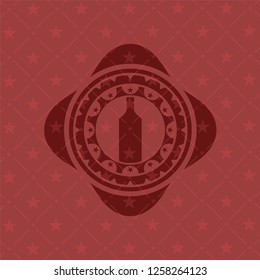 bottle icon inside red emblem. Retro