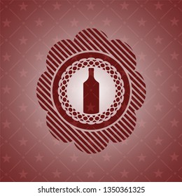bottle icon inside red emblem. Vintage.