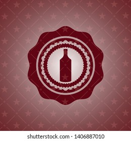 bottle icon inside red emblem. Retro