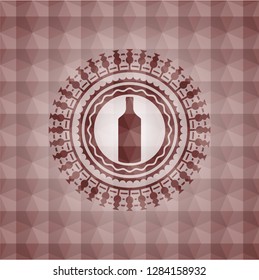 bottle icon inside red geometric badge. Seamless.