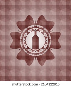 Flaschensymbol in rotem geometrischem Muster. Nahtlos. 