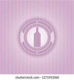 bottle icon inside retro pink emblem