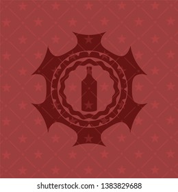 bottle icon inside retro red emblem