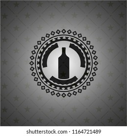 bottle icon inside retro style black emblem