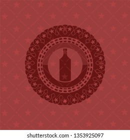 bottle icon inside retro style red emblem
