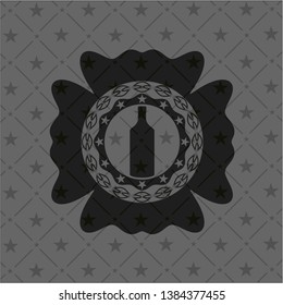 bottle icon inside retro style black emblem