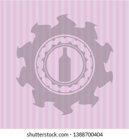 bottle icon inside retro style pink emblem