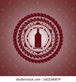 bottle icon inside retro style red emblem