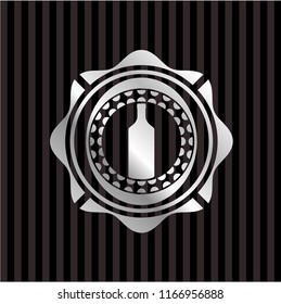 bottle icon inside silvery shiny badge