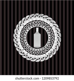 bottle icon inside silvery shiny badge